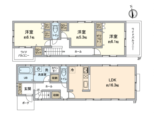 緑区神沢2丁目 新築戸建 2号棟 間取り 緑区神沢2丁目 新築戸建 2号棟 間取り