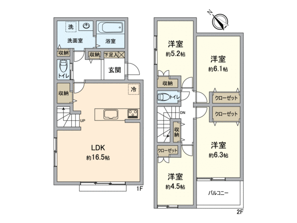 天白区島田黒石 新築戸建 1号棟 間取り 天白区島田黒石 新築戸建 1号棟 間取り