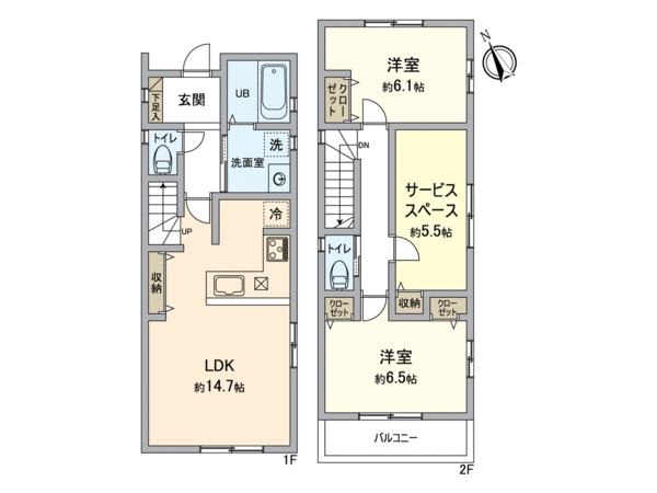 緑区鳴海町字上汐田 新築戸建 3号棟 間取り 緑区鳴海町字上汐田 新築戸建 3号棟 間取り
