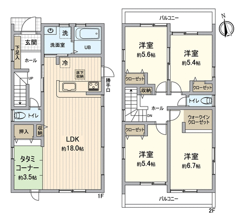 稲沢市平和町西光坊大門南 新築戸建 1号棟 間取り 稲沢市平和町西光坊大門南 新築戸建 1号棟 間取り