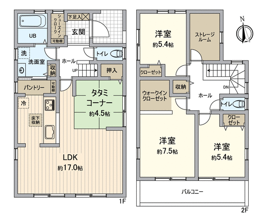 稲沢市平和町西光坊大門南 新築戸建 2号棟 間取り 稲沢市平和町西光坊大門南 新築戸建 2号棟 間取り