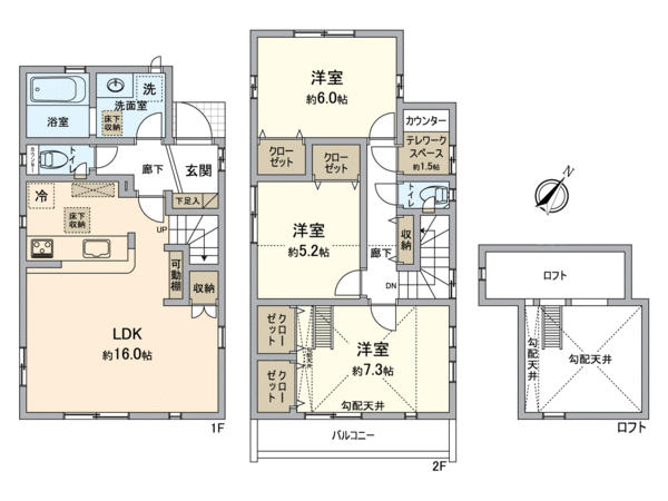 緑区鳴海町字会下 新築戸建 2号棟 間取り 緑区鳴海町字会下 新築戸建 2号棟 間取り