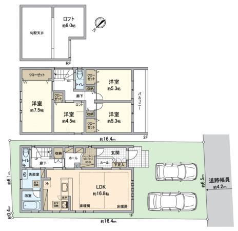 豊明市前後町大代 4号棟 間取り 豊明市前後町大代 4号棟 間取り