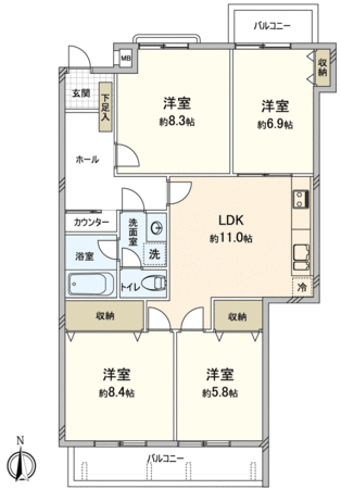 三旺マンション第三東山 間取り 三旺マンション第三東山 間取り