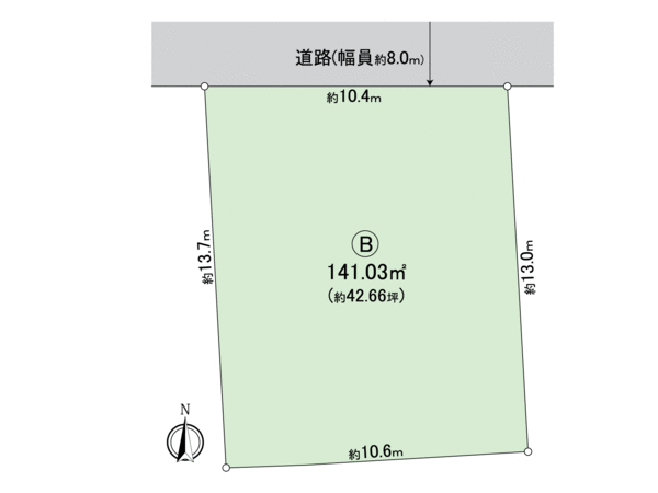 岐阜市六条南1丁目 B区画 地形図 岐阜市六条南1丁目 B区画 地形図