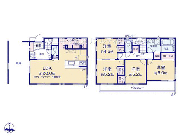 知多市八幡字曽山 戸建 2号棟 間取り 知多市八幡字曽山 戸建 2号棟 間取り