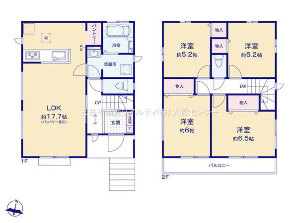知多市南粕谷2丁目 戸建 1号棟 間取り 知多市南粕谷2丁目 戸建 1号棟 間取り