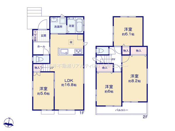 知多市原一丁目 戸建 3号棟 間取り 知多市原一丁目 戸建 3号棟 間取り