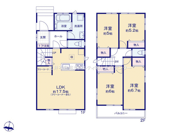 知多市原一丁目 戸建 2号棟 間取り 知多市原一丁目 戸建 2号棟 間取り
