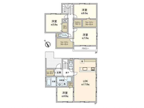 知多市つつじが丘四丁目 戸建 1号棟 間取り 知多市つつじが丘四丁目 戸建 1号棟 間取り