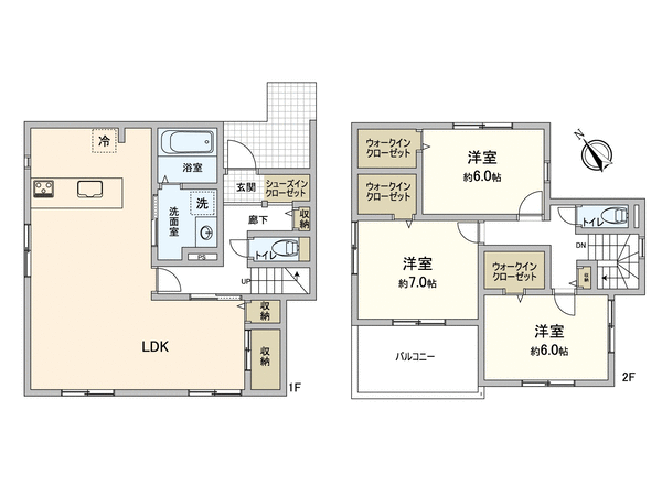知多市南巽が丘二丁目 戸建 1号棟 間取り 知多市南巽が丘二丁目 戸建 1号棟 間取り