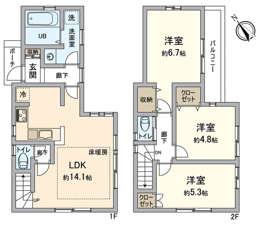 昭和区前山町2丁目 戸建 間取り 昭和区前山町2丁目 戸建 間取り
