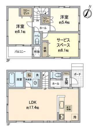 天白区元八事1丁目 2号棟 間取り 天白区元八事1丁目 2号棟 間取り