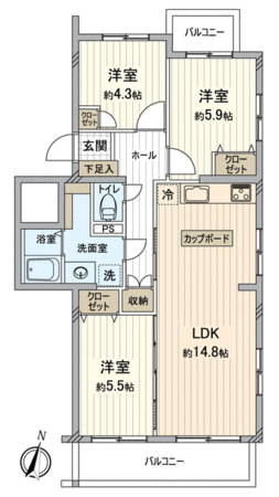 イトーピア表山ハイツ 2号棟 間取り イトーピア表山ハイツ 2号棟 間取り