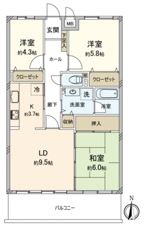 ネオハイツ楠 S棟 間取り ネオハイツ楠 S棟 間取り