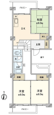 中富住宅 東棟D 間取り 中富住宅 東棟D 間取り