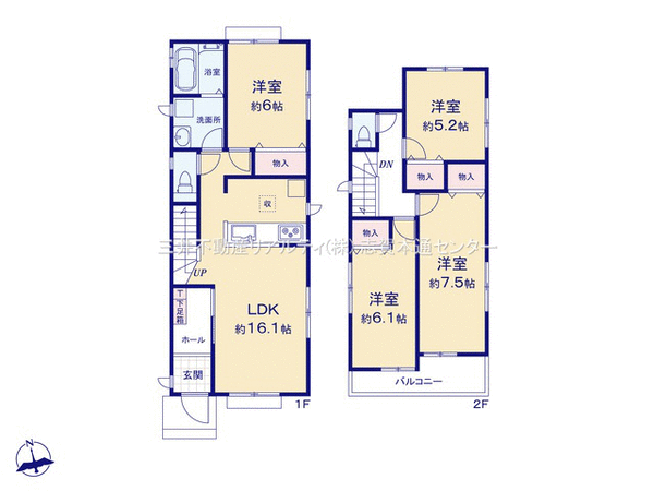 北区楠味鋺3丁目 新築戸建 B棟 間取り 北区楠味鋺3丁目 新築戸建 B棟 間取り