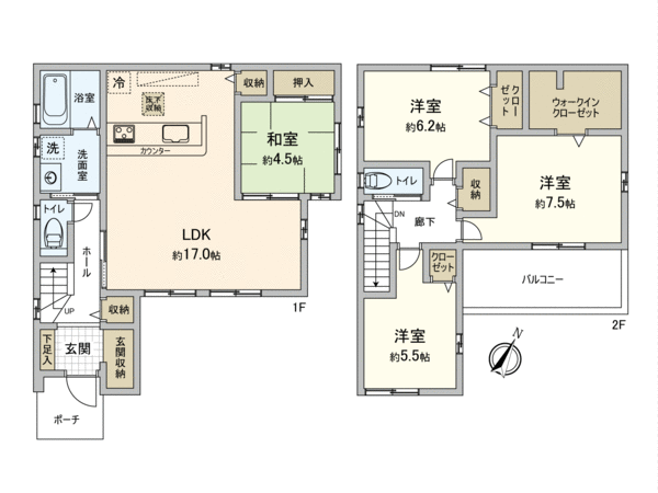 南区上浜町 新築戸建 2号棟 間取り 南区上浜町 新築戸建 2号棟 間取り