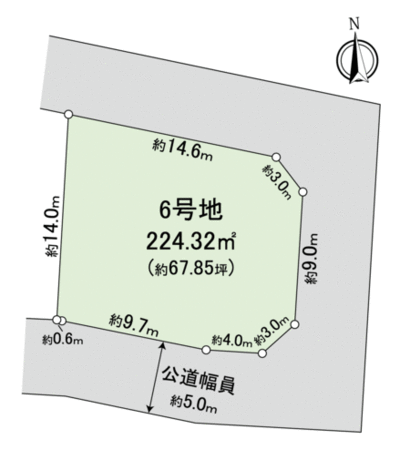 千種区池上町3丁目 6号地 地形図 千種区池上町3丁目 6号地 地形図