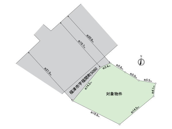 福津市中央2丁目土地 地形図 福津市中央2丁目土地 地形図