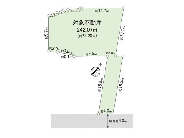 南区鶴田四丁目土地 地形図 南区鶴田四丁目土地 地形図