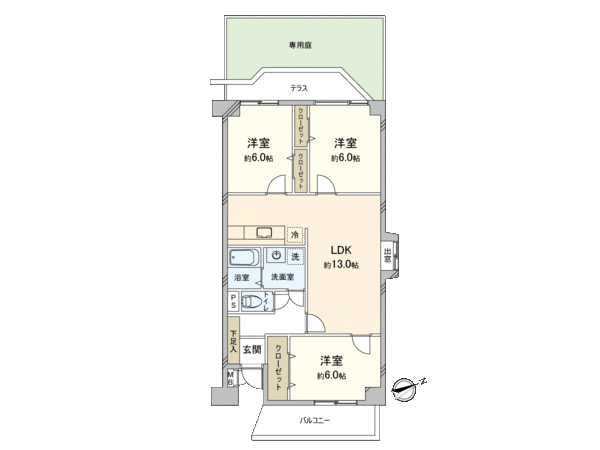 日商岩井リバーサイドマンションB棟 間取り 日商岩井リバーサイドマンションB棟 間取り