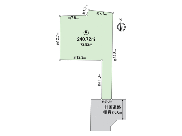大府市柊山町8丁目 5号地 地形図 大府市柊山町8丁目 5号地 地形図