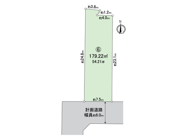 大府市柊山町8丁目 6号地 地形図 大府市柊山町8丁目 6号地 地形図