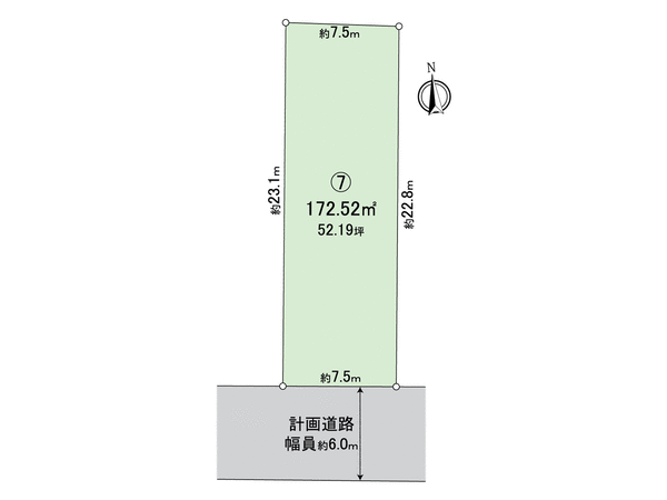 大府市柊山町8丁目 7号地 地形図 大府市柊山町8丁目 7号地 地形図