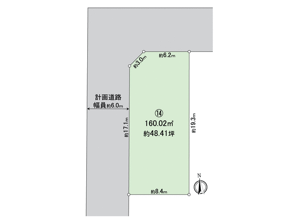 大府市柊山町8丁目 14号地 地形図 大府市柊山町8丁目 14号地 地形図