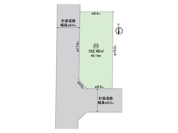 大府市柊山町8丁目 23号地 地形図 大府市柊山町8丁目 23号地 地形図