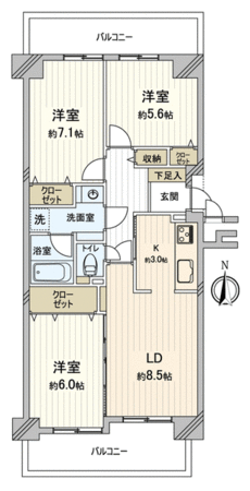 コープ野村新安城 B棟 間取り コープ野村新安城 B棟 間取り